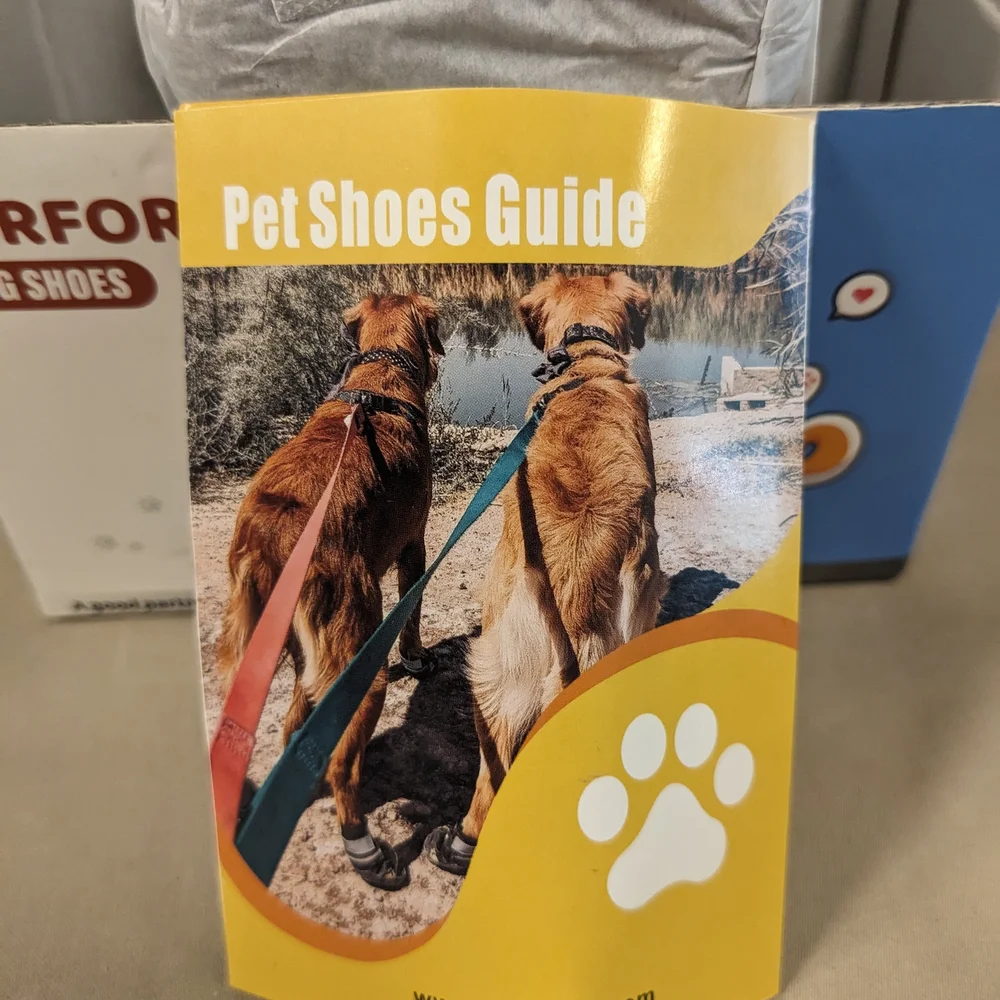 Qumy Waterproof Dog Shoes/Paw Protectors Anti-slip Sole Size 5 (40-55 lbs)